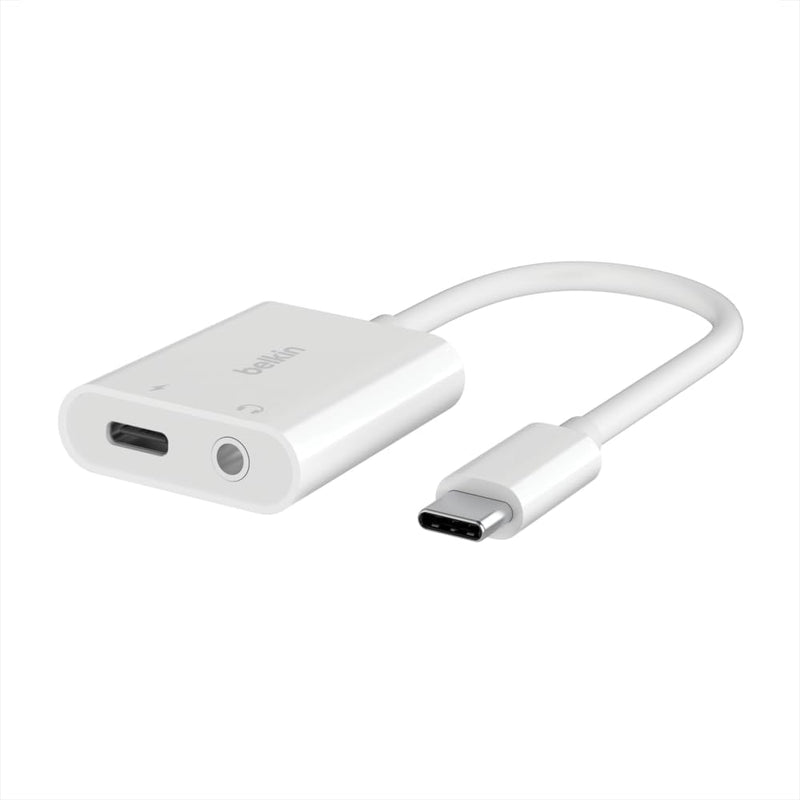 Rockstar™ 3.5Mm Audio with USB-C Charge Adaptor Included, USB-C Audio Adaptor Compatible with Ipad Pro, Galaxy, Note, Google Pixel, LG G6, Sony Xperia, Oneplus and More - White