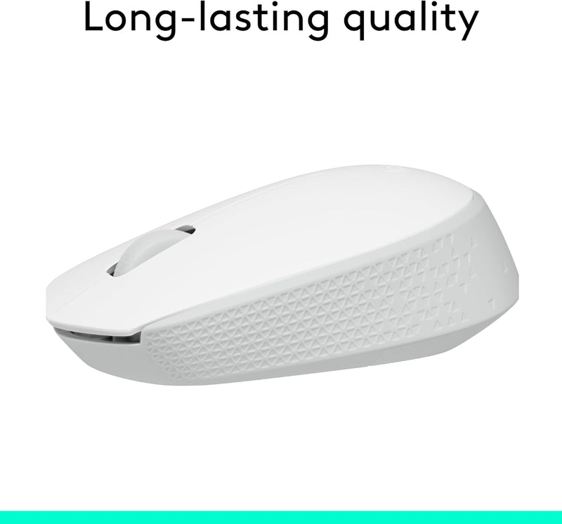 M170 Wireless Mouse for PC, Mac, Laptop, 2.4 Ghz with USB Mini Receiver, Optical Tracking, 12-Months Battery Life, Ambidextrous - off White