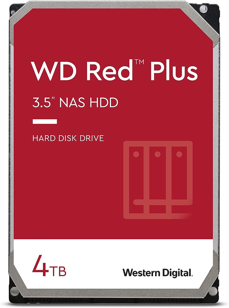 4TB WD Red plus NAS Internal Hard Drive HDD - 5400 RPM, SATA 6 Gb/S, CMR, 256 MB Cache, 3.5" -WD40EFPX 4TB 256 MB Cache