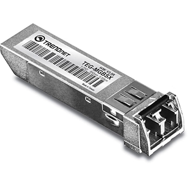 SFP Multi-Mode LC Module, up to 550M (1804 Ft), Mini-Gbic, Hot Pluggable, IEEE 802.3Z Gigabit Ethernet, Supports up to 1.25 Gbps, Lifetime Protection, Silver, TEG-MGBSX