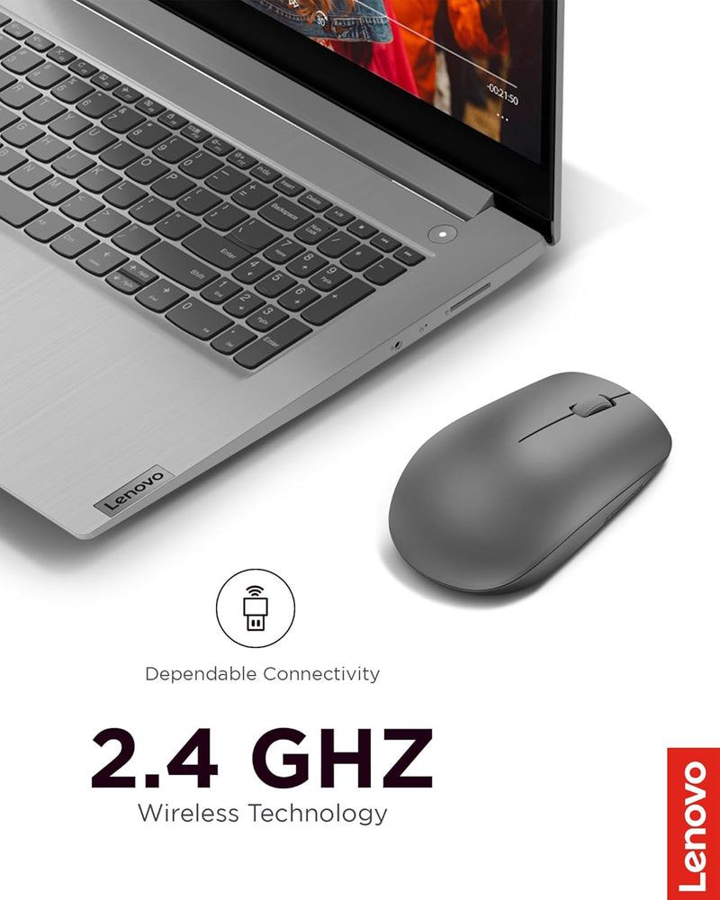 530 Full Size Wireless Computer Mouse for PC, Laptop, Computer with Windows - 2.4 Ghz Nano USB Receiver - Ambidextrous Design - 12 Months Battery Life - Graphite Grey