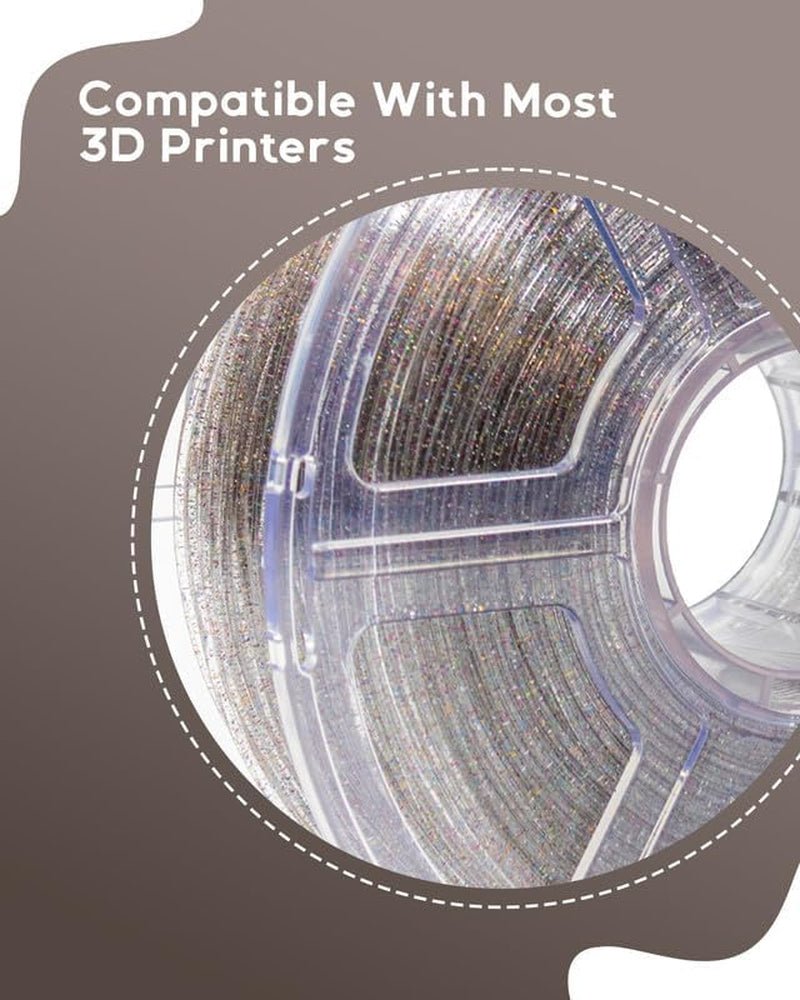 Funfetti Clear Filament with Rainbow Glitter PLA 3D Printer Filament 1.75Mm