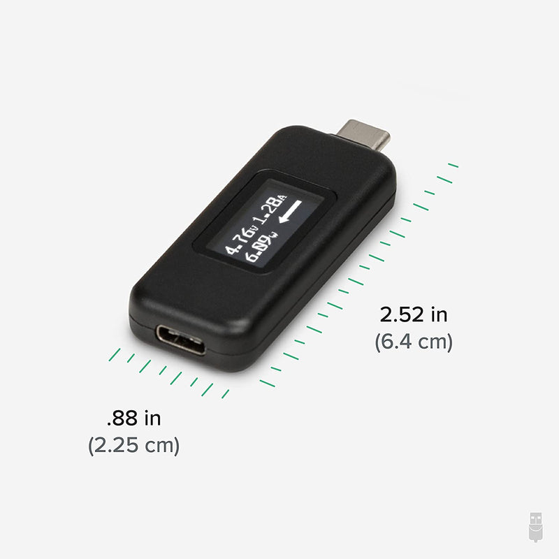 USB C Power Meter Tester for Monitoring USB-C Connections up to 240W - Digital Multimeter Tester for USB-C Cables, Laptops, Phones, Chargers - Driverless