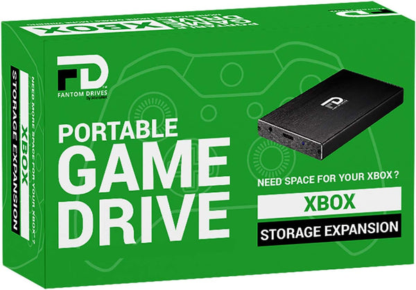 FD 2TB Xbox Portable Hard Drive - USB 3.2 Gen 1-5Gbps - Aluminum - Black - Compatible with Xbox One, Xbox One S, Xbox One X (XB-2TB-PGD)