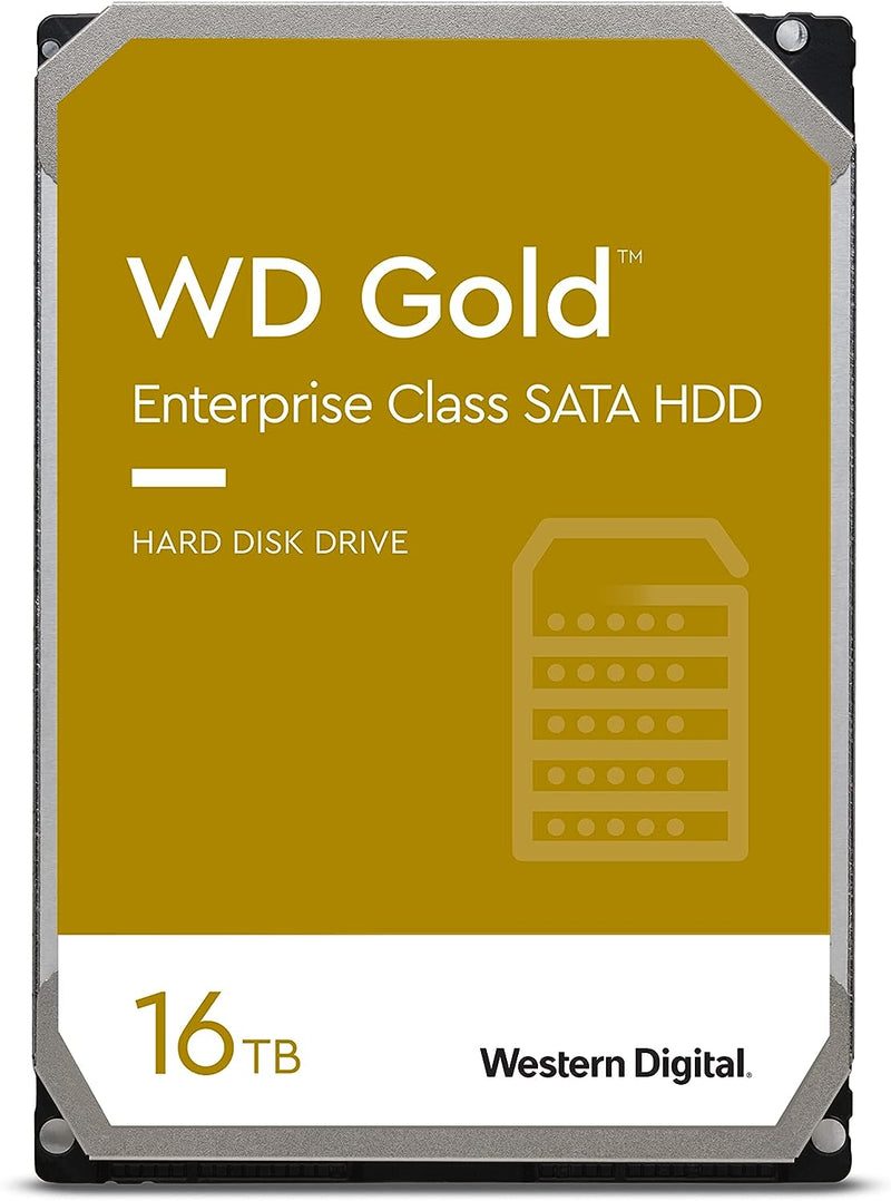 16TB WD Gold Enterprise Class Internal Hard Drive - 7200 RPM Class, SATA 6 Gb/S, 512 MB Cache, 3.5" - WD161KRYZ