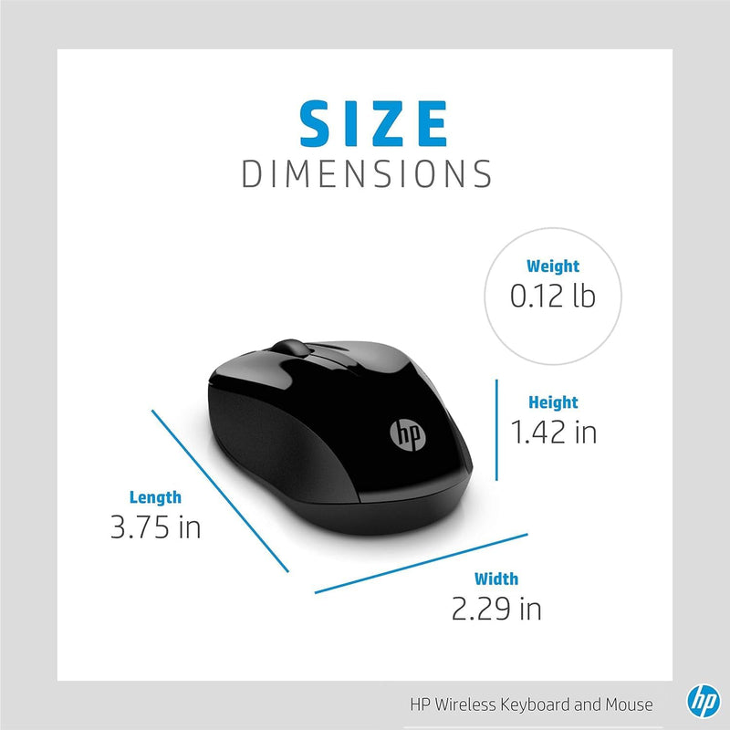 Wireless Keyboard and Mouse Combo, 2.4 Ghz Wireless Connection, 12 Keyboard Shortcuts, Ten Hotkeys, Single USB Nano Receiver, Ultra-Precise Mouse, Ideal for Office Work, Black (2024 Latest Model)