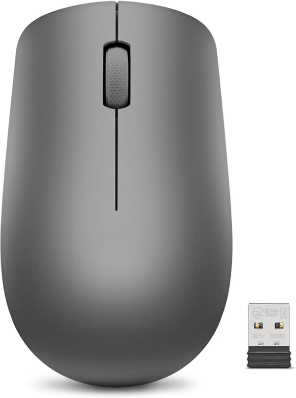 530 Full Size Wireless Computer Mouse for PC, Laptop, Computer with Windows - 2.4 Ghz Nano USB Receiver - Ambidextrous Design - 12 Months Battery Life - Graphite Grey