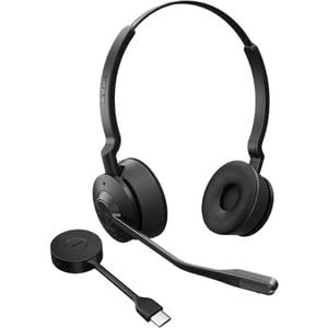 Jabra Engage 55 Convertible Wireless Headset with Ear Hook, Headband & Neckband, Link 400 USB-A DECT Adapter – Noise-Cancelling Microphone – MS Teams Certified, Works with All Other Platforms – Black