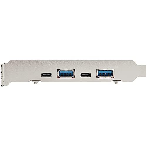 StarTech.com 4-Port USB PCIe Card - 10Gbps USB PCI Express Expansion Card w/ 2 Controllers - 2X USB-C & 2X USB-A Ports (USB 3.2/3.1 Gen 2) - USB/USB-C PCI-e Card - Full Profile (PEXUSB312A2C2V) - PEGASUSS 