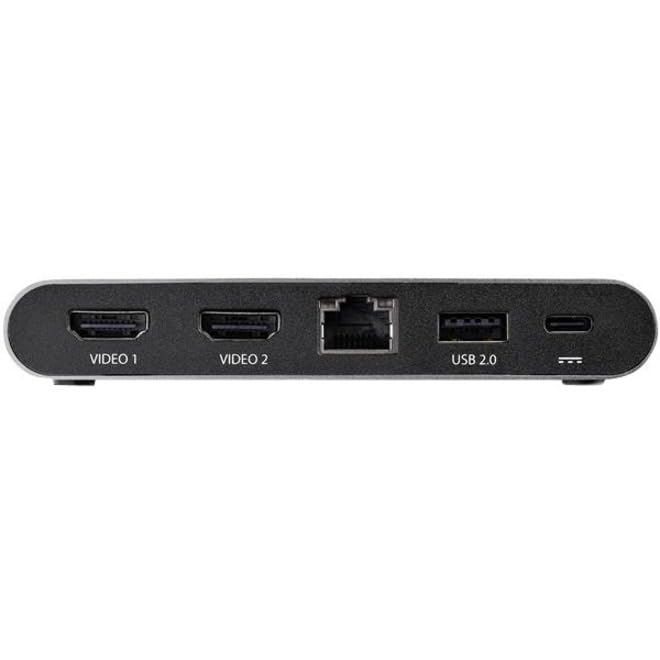 StarTech.com USB C Dock - 4K Dual Monitor HDMI Display - Mini Laptop Docking Station - 100W PD Passthrough - GbE, 2x USB-A, Multiport Adapter - Alternative 120B-USBCMULTIPORT (DK30C2HAGPD), Black