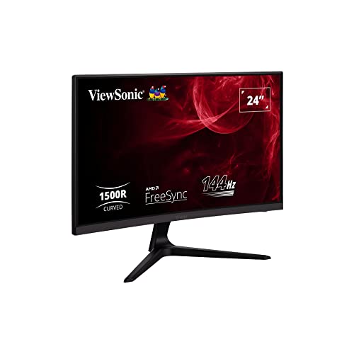 ViewSonic Omni VX2418C 24 Inch 1080p 1ms 165Hz Curved Gaming Monitor with FreeSync Premium, Eye Care, HDMI and DisplayPort - PEGASUSS 