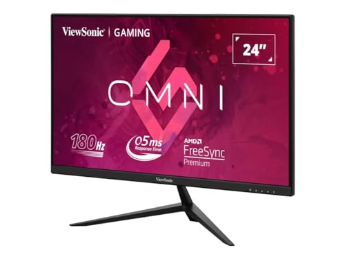 ViewSonic Omni VX2428 24 Inch Gaming Monitor 180hz 0.5ms 1080p IPS with FreeSync Premium, Frameless, HDMI, and DisplayPort, Black - PEGASUSS 