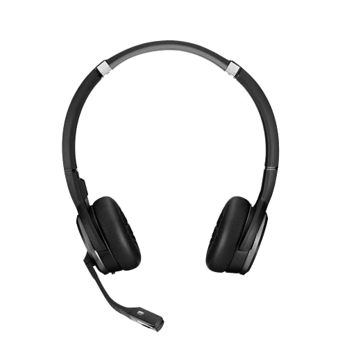 Sennheiser SDW 5065 (507000) - Double-Sided (Binaural) Wireless Dect Headset for Desk Phone Softphone/PC Connections Dual Microphone Ultra Noise Cancelling, Black - PEGASUSS 