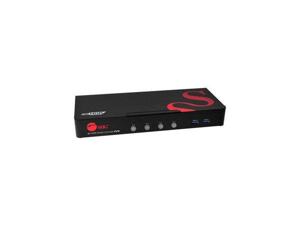 SIIG 4-Port HDMI 2.0 4K HDR KVM Switch Smart Console with USB 3.0 Multi-Media (CE-H25611-S1) - PEGASUSS 