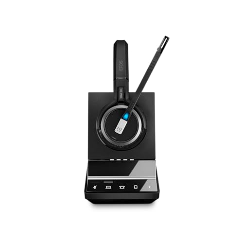 Sennheiser SDW 5065 (507000) - Double-Sided (Binaural) Wireless Dect Headset for Desk Phone Softphone/PC Connections Dual Microphone Ultra Noise Cancelling, Black - PEGASUSS 