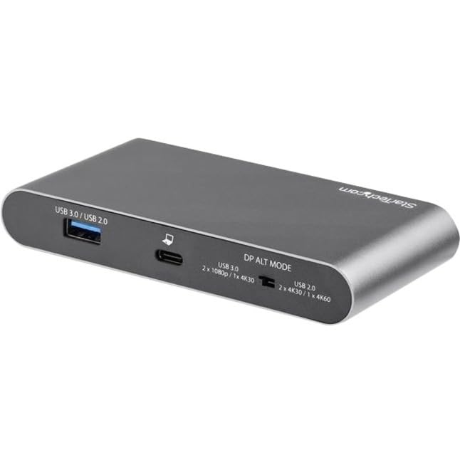 StarTech.com USB C Dock - 4K Dual Monitor HDMI Display - Mini Laptop Docking Station - 100W PD Passthrough - GbE, 2x USB-A, Multiport Adapter - Alternative 120B-USBCMULTIPORT (DK30C2HAGPD), Black - PEGASUSS 