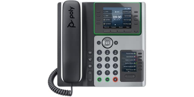 Poly Edge E400 IP Desk Phone (Plantronics + Polycom) – Designed for Hybrid Work – 8-line Keys Supporting up to 32 Lines - Integrated Bluetooth for Mobile Phone and Headset Pairing - PEGASUSS 