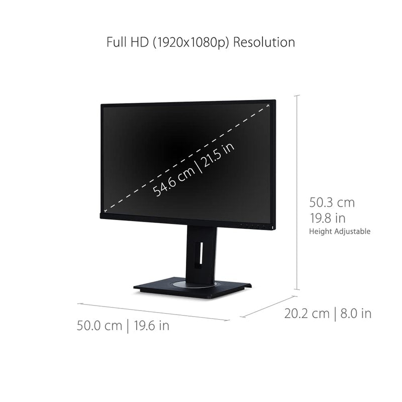 ViewSonic VG2248 22 Inch IPS 1080p Ergonomic Monitor with HDMI DisplayPort USB and 40 Degree Tilt for Home and Office,Black, 19.6 x 14.7 x 8.0 - PEGASUSS 
