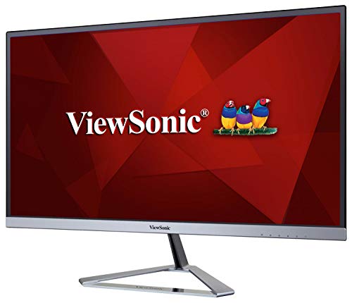 ViewSonic VX2476-SMHD 24 Inch 1080p Widescreen IPS Monitor with Ultra-Thin Bezels, HDMI and DisplayPort, Black/Silver - PEGASUSS 