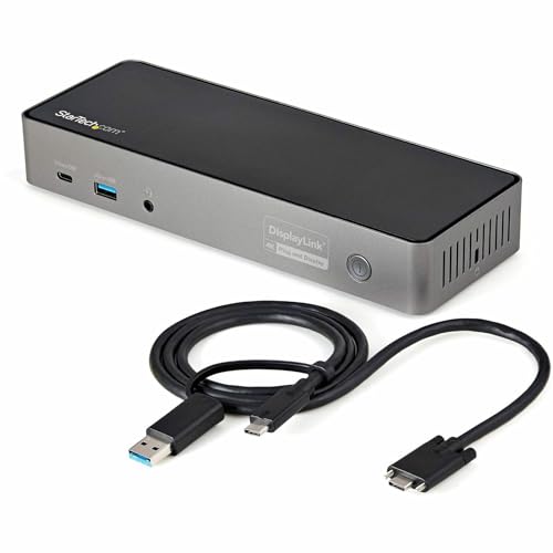StarTech.com USB-C & USB-A Dock - Hybrid Universal Triple Monitor Laptop Docking Station w/DisplayPort & HDMI 4K 60Hz - 85W Power Delivery, 6X USB Hub, GbE, Audio - USB 3.1 Gen 2 10Gbps (DK31C3HDPD) - PEGASUSS 