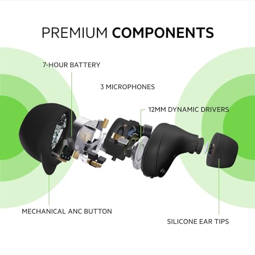 Belkin SoundForm Immerse, True Wireless Earbuds with Hybrid ANC, Wireless Charging, IPX5 Sweat and Water Resistant, Apple Find My Ping My Earbuds for iPhone, Galaxy, Pixel and More