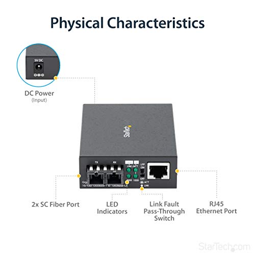 StarTech.com 10/100 Mbps Single Mode Fiber Media Converter SC - PEGASUSS 