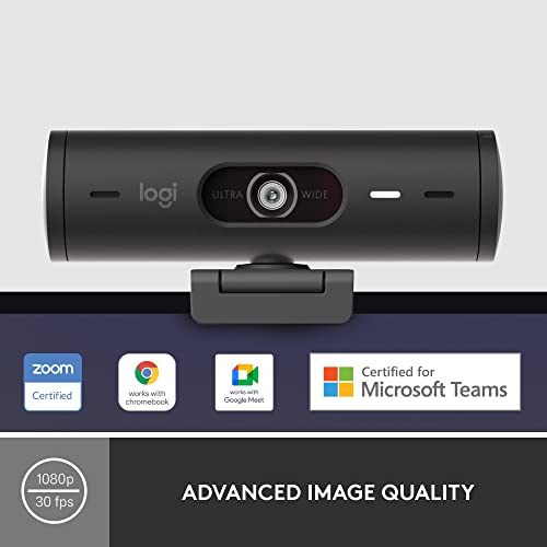 Logitech Brio Full HD Webcam with Auto Light Correction, Webcam Privacy Cover, Works with Microsoft Teams, Google Meet, Zoom - PEGASUSS 
