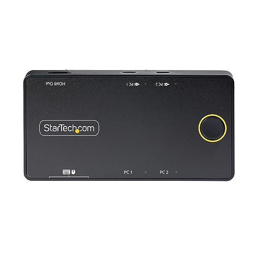 StarTech.com 2-Port USB-C KVM Switch, Single-4K 60Hz HDMI Monitor, 100W Power Delivery Pass-Through for Each Laptop/Tablet, Bus Powered, USB Type-C/USB4/Thunderbolt 3/4 Compatible (C2-H46-UC2-PD-KVM) - PEGASUSS 