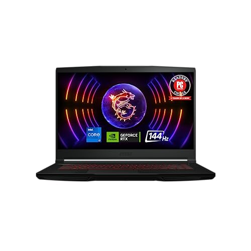 MSI Thin GF63 Gaming Laptop: Intel Core i7-12650H 6+4Core, GeForce RTX 3050, 15.6" FHD, 144Hz, 32GB DDR4, 1TB NVMe SSD, Type-C USB 3.2 Gen 1, Cooler Boost 5, Win11 Home: Black 12UC-824US - PEGASUSS 