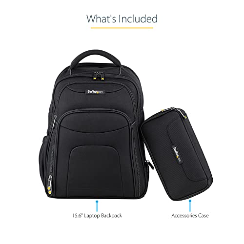 StarTech.com Unisex Backpack Ergonomic Computer Bag with Removable Accessory Case-Laptop/Tablet Pockets-Nylon - PEGASUSS 