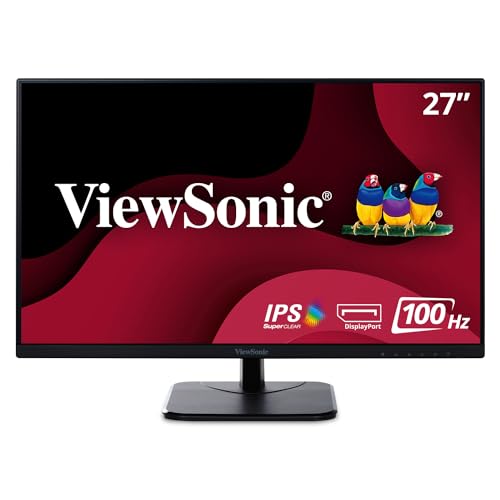 ViewSonic VA2756-MHD 27 Inch IPS 1080p Monitor with Ultra-Thin Bezels, HDMI, DisplayPort and VGA Inputs for Home and Office,Black - PEGASUSS 