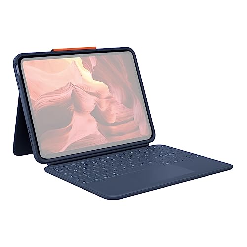Logitech 920011130 Rugged Combo 4 Touch for iPad (10th gen) - Keyboard and Folio case - Classic Blue - PEGASUSS 