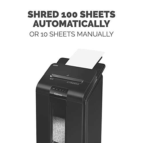 Fellowes AutoMax Micro-Cut 100M Commercial Office Auto Feed 2-in-1 Paper Shredder with 100-Sheet Capacity