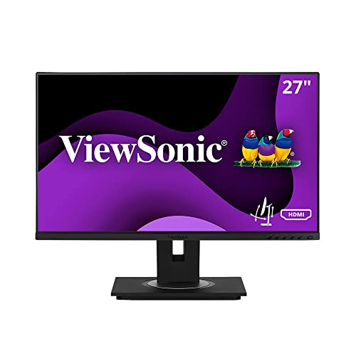 ViewSonic VG2748A 27 Inch IPS 1080p Ergonomic Monitor with Ultra-Thin Bezels, HDMI, DisplayPort, USB, VGA, and 40 Degree Tilt for Home and Office, Black - PEGASUSS 