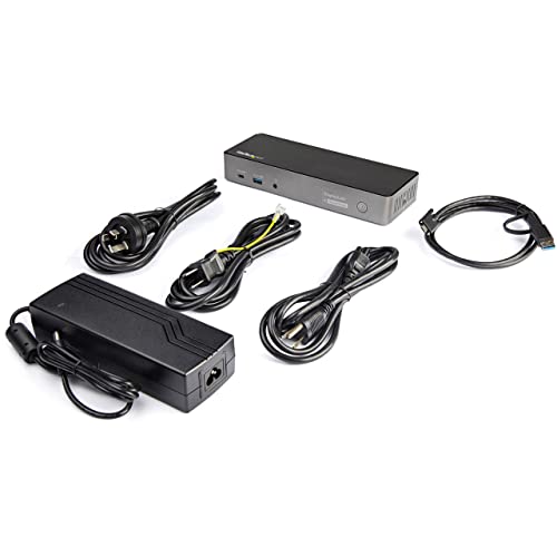 StarTech.com USB-C & USB-A Dock - Hybrid Universal Triple Monitor Laptop Docking Station w/DisplayPort & HDMI 4K 60Hz - 85W Power Delivery, 6X USB Hub, GbE, Audio - USB 3.1 Gen 2 10Gbps (DK31C3HDPD) - PEGASUSS 