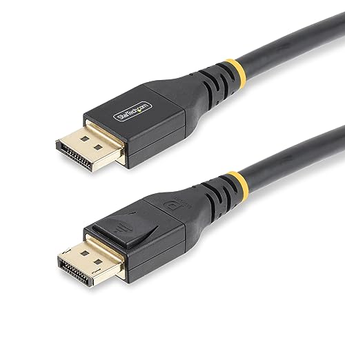 StarTech.com 50ft (15m) VESA-Certified Active DisplayPort 1.4 Cable, DP8K DisplayPort Cable w/HBR3, HDR10, MST, DSC 1.2, HDCP 2.2, 8K 60Hz, 4K 120Hz - DP 1.4 Cable M/M (DP14A-15M-DP-CABLE) - PEGASUSS 