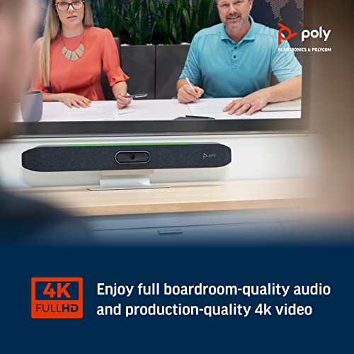 Poly - Studio X50 (Polycom) - 4K Video & Audio Bar - Conferencing System for Mid-Size Meeting Rooms - Works with Teams, Zoom & More - PEGASUSS 