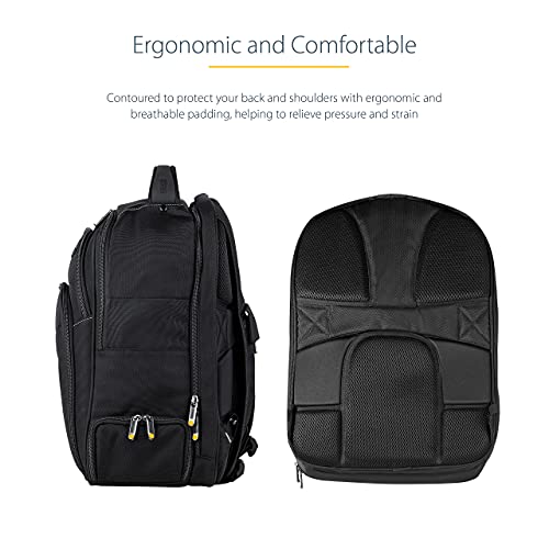 StarTech.com Unisex Backpack Ergonomic Computer Bag with Removable Accessory Case-Laptop/Tablet Pockets-Nylon - PEGASUSS 