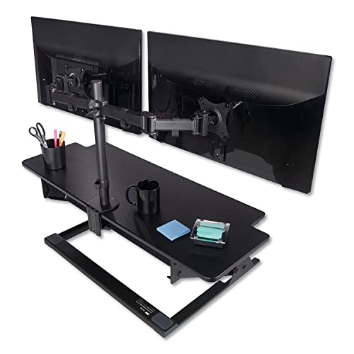 3M Precision Standing Desk Multipurpose Desktop Riser, 6.2" x 42" x 23.2", Black
