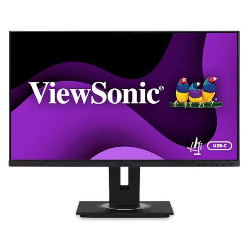 ViewSonic VG275 27 Inch IPS 1080p Monitor Designed for Surface with Advanced ergonomics, 60W USB C, HDMI and DisplayPort inputs for Home and Office - PEGASUSS 