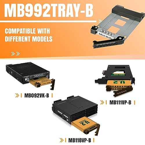 ICY DOCK Rugged 2 Bay 2.5” U.2/U.3 NVMe SSD PCIe 4.0 Mobile Rack for External 3.5” Drive Bay | ToughArmor MB092VK-B - PEGASUSS 