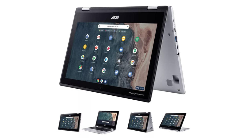 Acer Spin 2-in-1 Chromebook, Business & Student covertabile Laptop Computer, 11.6" HD Touchscreen IPS, Intel Celeron N4000, 4GB RAM 64GB eMMC, WiFi USB-C BT Chrome OS, Goldoxis 64GB Card