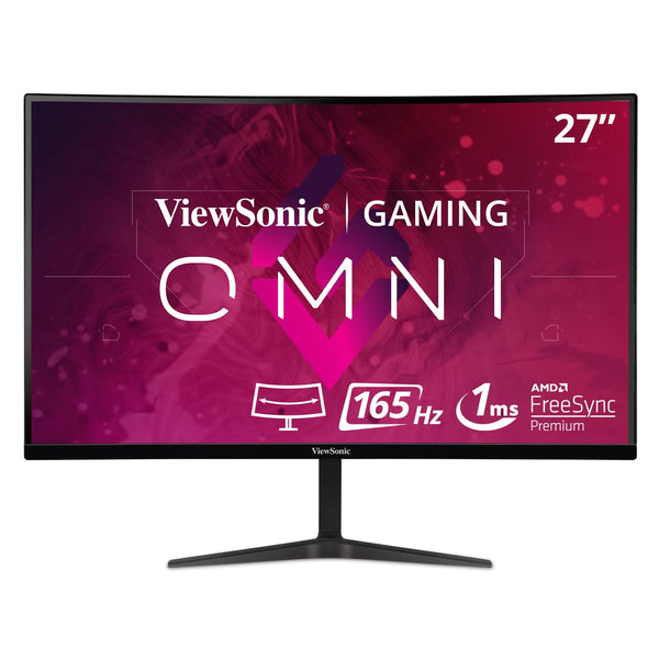 ViewSonic OMNI VX2718-2KPC-MHD 27 Inch Curved 1440p 1ms 165Hz Gaming Monitor with Adaptive Sync, Eye Care, HDMI and Display Port, Black - PEGASUSS 