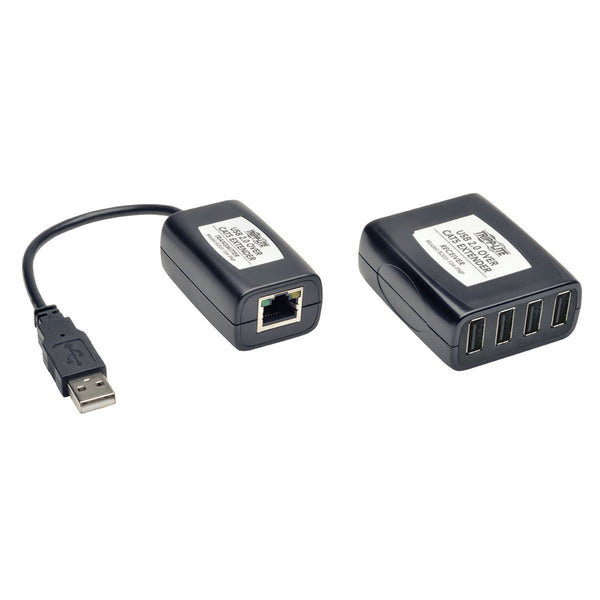Tripp Lite 4-Port USB 2.0 over Cat5/Cat6 Extender Hub Kit, Transmitter & Receiver (B203-104-PNP),Black - PEGASUSS 