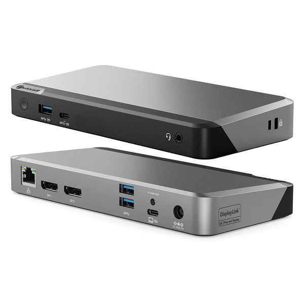 ALOGIC Dual 4K Display Universal Docking Station DX2 with 65W Laptop Compatible with Mac and Windows, 2x4K@60Hz DisplayPort,1xUSB-C 10G (with Fast Charging),3xUSB-A 5G, Audio, Ethernet - PEGASUSS 
