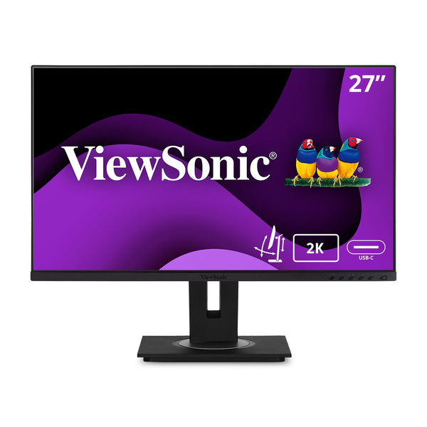 ViewSonic VG2756A-2K 27 Inch IPS 1440p Docking Monitor with 100W USB C, Ethernet RJ45, HDMI, Display Port and 40 Degree Tilt Ergonomics Daisy Chain for Home and Office,Black - PEGASUSS 