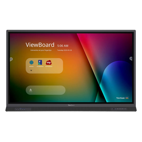 ViewSonic IFP6552 65 Inch ViewBoard 4K Interactive Flat Panel Display with 33-Point Touch, Integrated Microphone and HDMI, VGA, RJ45, 60W Powered USB-C Connectivity - PEGASUSS 
