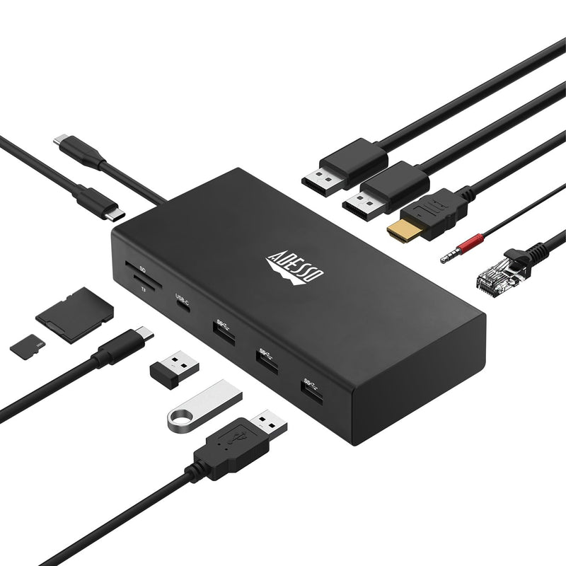 Adesso AUH4060 12-in-1 USB-C Multi-Port Docking Station - PEGASUSS 