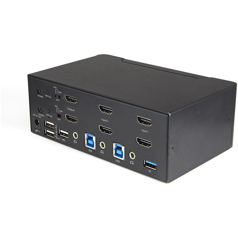 StarTech.com 2 Port Dual Monitor HDMI KVM Switch - 4K 60Hz Ultra HD HDR - Desktop 4K HDMI 2.0 KVM Switch with 2 Port USB 3.0 Hub (5Gbps) & 4x USB 2.0 HID, Audio - Hotkey Switching - TAA (SV231DHU34K6) - PEGASUSS 