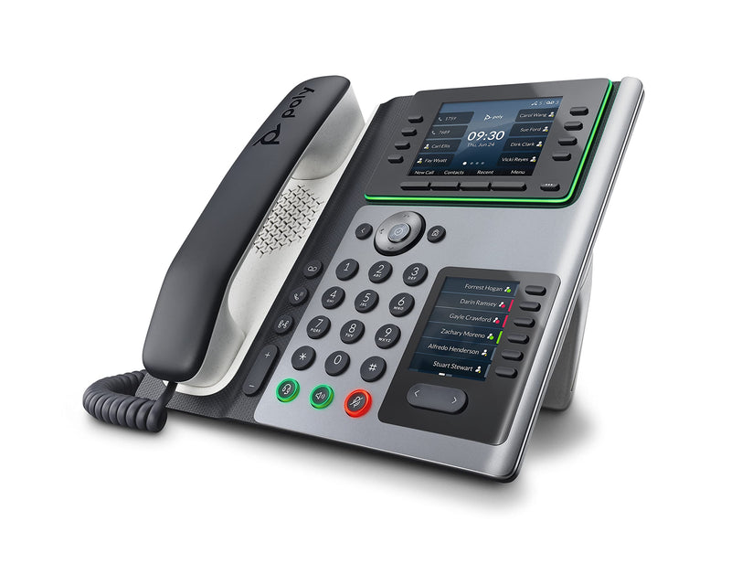 Poly Edge E400 IP Desk Phone (Plantronics + Polycom) – Designed for Hybrid Work – 8-line Keys Supporting up to 32 Lines - Integrated Bluetooth for Mobile Phone and Headset Pairing - PEGASUSS 